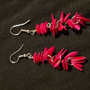 Handcrafted Hot Pink Dangle Earrings